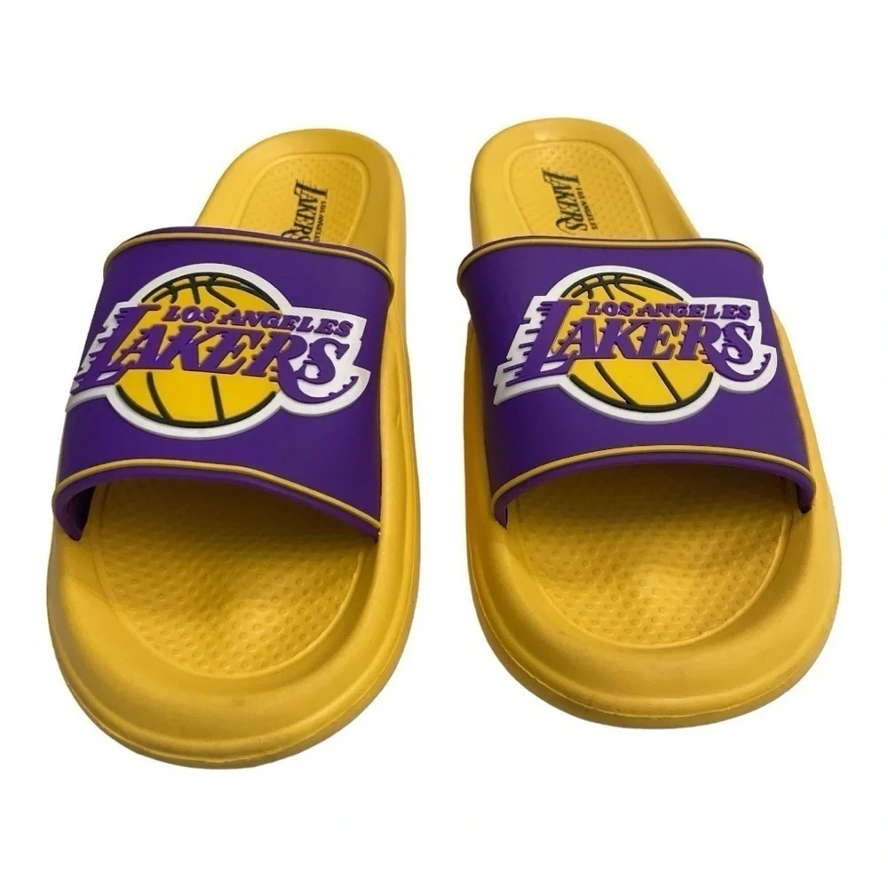 NBA LA Lakers Men’s Slides Purple Yellow Basketball Sandals UK 8